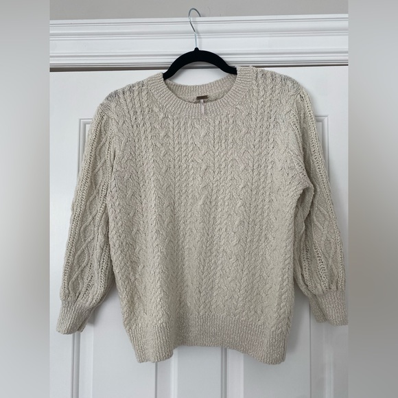 Free People Sweaters - Free People Large Cream Cable Knit Sweater